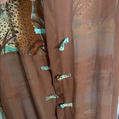 Original Anthony Turquoise and Brown Sheer Shirt Dress