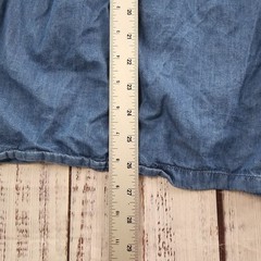 Madison Grey Blue Chambray Smocked Bodice Stretchy Fit & Flare Dress XL