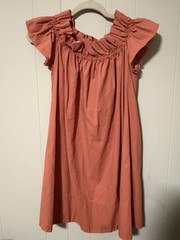 Free People Sophie Off-The-Shoulder Mini Dress Medium Cotton light coral Boho