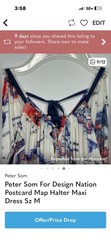 Peter Som For Design Nation Long Dress Womens Size M Postcard Halter Resort