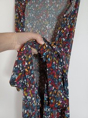 Tanya Taylor Octavia Maxi Dress Large Open Back Multiway Bow Tie Back Colorful