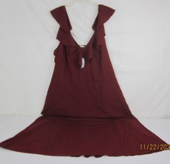 Women&rsquo;s Ruffle Sleeve Maxi A-Line Dress – Universal Thread Maroon 2X