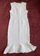 Opening Ceremony White Bodycon Textured Midi Dress Women’s Size M