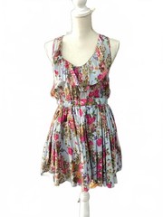 Lucca Couture: Light Blue Floral Dress Size Small