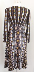 Boden Black White Brown Floral Striped V Neck Knit Dress Size US 6P Womens Boho