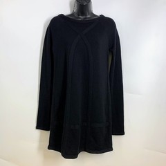 BCBGMAXAZRIA Black Merino Wool Long Sleeve Tunic Sweater Dress Size S