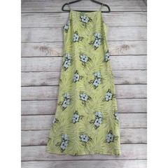 Vintage Tommy Bahama Silk Linen Floral Maxi Dress Womens 8 Green Blue Tank