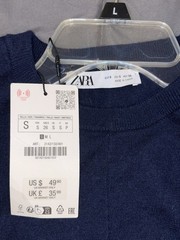NWT Zara Navy Blue Twist Front Midi Dress Sleeveless Ruched Waist Size S