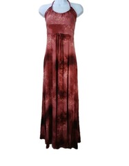 A.N.A Halter Tie Dye Max Dress Women&rsquo;s Size Large Red Long Stretch Dress