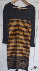Spense Sweater Dress Gray And Goldenrod Size L Office Casual Super Soft