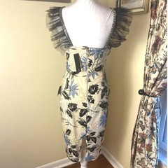 NWT Lulus Semi Sheer Mesh Floral Overlay Dress S Embroidery Beaded Formal Party