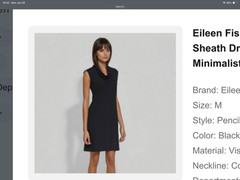 Eileen Fisher Women Black Viscose Sleeveless Cowl-Neck Jersey Knit Dress Sz XS