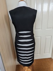 Alexon Black Cream Bodycon Colour Block Sexy Dress UK 10 Fully Lined Date NWOT