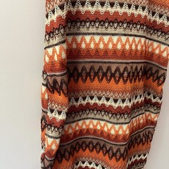 Knit Halter Bodycon Dress Small Brown Orange Zig Zag Scoop Neck Beachy Shein