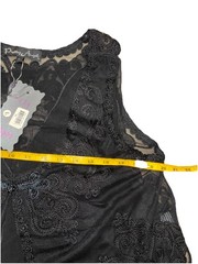 Pretty Angel Dress L Black Silk Blend 2pc Layered Crochet Vest Fairy Grunge NEW
