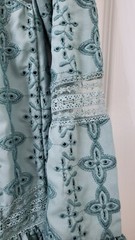 Tularosa Berkley Women&rsquo;s Ruffle Hem Eyelet Boho Dress in Deep Mist Size Small