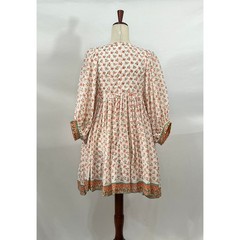 DAUGHTERS OF INDIA Sz S Small Mini Kyra Dress Coral Floral Print