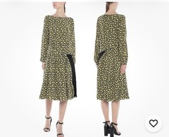BURBERRY LONDON NWT 100% Silk Floral Rose Zip Detail Midi Dress Size US8 /UK10