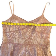 Ann Taylor Metallic Lace Ribbon Tie Babydoll Dress Ballet Pink Size 8 Ribbon