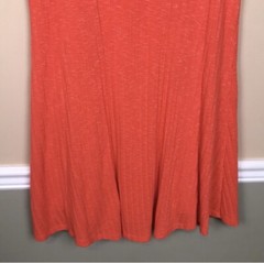 Dolan Women’s Ribbed Knit Orange V-Neck Short Sleeve A-Line Shirt Dress Sz XL