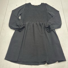 Cotton Bleu Black Long Sleeve Stretch Peasant Dress Women’s Size Medium