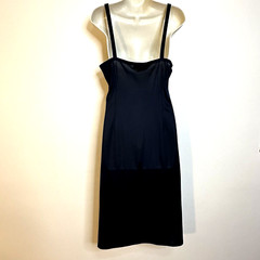 MSK Sheer Navy Blue Green Button Down Rockabilly Pinup Girl Dress Women&rsquo;s 12