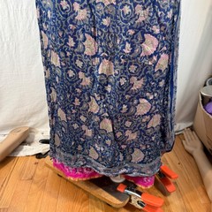 Handmade Multicolor Floral Geometric Maxi Sundress Sz L. SIlk?