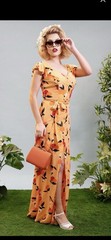 NWT Collectif London Thelma Mid Century Apricot Maxi Dress US 8