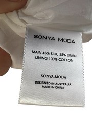 SONYA MODA Australia Amara Tiered Linen/Silk Maxi Dress $400 New Size Small