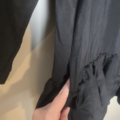 COS Black Tiered Ruffle Shift Dress Minimalist Shirt Dress Size 10 Frilled