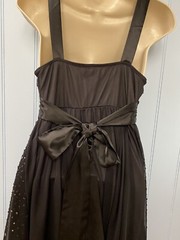 Ruby Rox Sequin Beaded Padded Bust Pullover Tie Back Sheer Lined Dress Size S