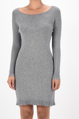 Yemak Women&rsquo;s Round Neck Reglan Sleeve Ribbed Knit Sweater Dress MK6019