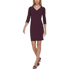 Calvin Klein Womens Petites Panel Mini Sheath Dress- Size-10P