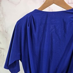 Eliza J Dress Womens 8 Medium Royal Blue Batwing Dolman Mini V Faux Wrap