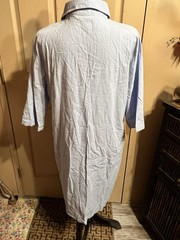 Button Front Dress With Pockets Linen Cotton Blend Large Midi