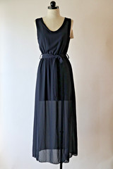 Y2K Fashion Moda Italy Navy Sheer Chiffon Backless Prom Long Maxi Dress Women S
