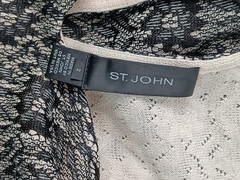 St John Women Knit Dress Size 2 Old Money Wool Blend Sleeveless Keyhole Back