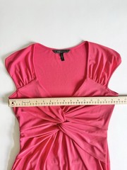 BCBGMAXAZRIA Salmon Pink Twist Front V-Neck Cap Sleeve Cocktail Dress Size S