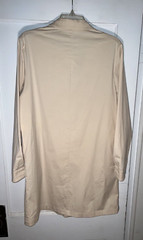 John Patrick Tunic Button Down Shirt Dress Beige Cotton Size L. d123