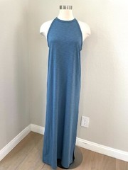 Theory Womens Medium Sonaki Wave Atmos Blue Maxi Dress Sleeveless