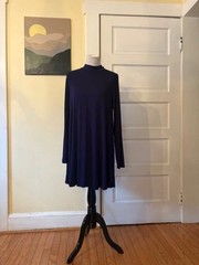long sleeve tunic dress, navy blue sz XXL Agnes & Dora pockets turtle mock neck