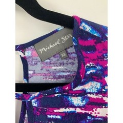 Michael Stars Womens XS City Lights Dress Sleeveless Beach Coastal Coverup Art