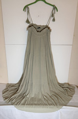 Aakaa Sage Summer Tiered Boho Spaghetti Straps Tassels Flowy Midi Dress Size M