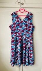 💝 Seasalt  » PICNIC SPOT  » Dress Size 20 Blue Fuchsia Floral Print