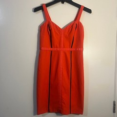 Rebecca Minkoff Orange Sheath Dress Size 0 Adjustable Straps (b7)