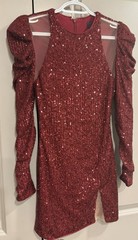 Michael Costello X Revolve Dark Red Sequin Mini Dress XS