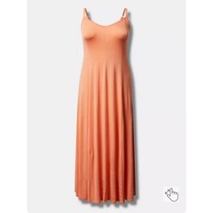 Torrid Maxi Jersey Trapeze Dress in Papaya Peach Plus Size 2X