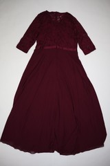 Miusol Dress Womens 2XL Purple Lace Chiffon V Neck Maxi Gown Formal Wedding