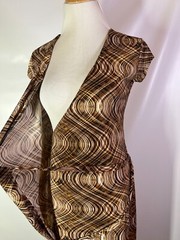 Y2K The Limited Size S Wrap Dress Jersey Knit Cap Sleeve Brown Print