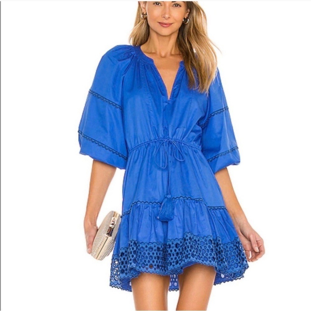 NWT Alexis Daksha Poplin Embroidered Cotton Mini Dress Size XS